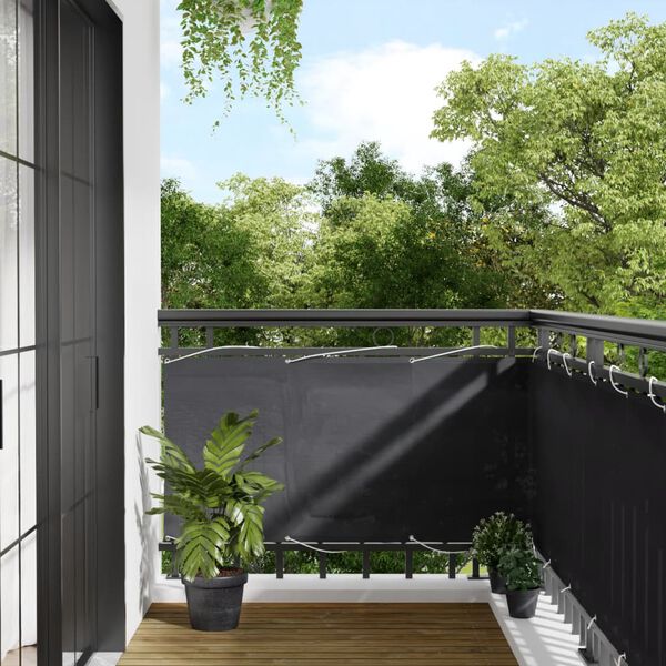 vidaXL Balcony Screen Anthracite 75x1000 cm 100% Polyester Oxford