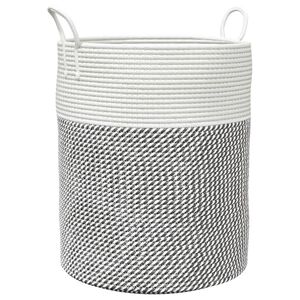 vidaXL Storage Basket Grey and White &Oslash;38x46 cm Cotton