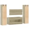 vidaXL 4 Piece Bathroom Furniture Set Sonoma Oak Engineered Wood