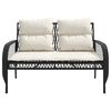 vidaXL 4 Piece Garden Sofa Set with Cushions Black Poly Rattan