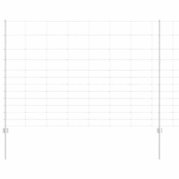 vidaXL Fence with Post Silver 1.5 x 50 m Steel