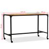 vidaXL Dining Table Solid Mango Wood and Steel 120x60x76 cm
