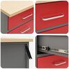 vidaXL Work Cabinet with Drawer 2 pcs Red and Grey 100 x 55 x 85 cm
