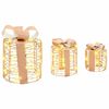 vidaXL Gift Box Decoration 3 pcs Warm white 20 x 20 x 20 cm PET