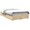 vidaXL Bed Frame with Drawer Brown 120 x 190 cm Engineered Wood