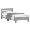 vidaXL Bed Frame without Mattress with LED Lights Grey Sonoma 90x190 cm Single