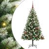 vidaXL Artificial Hinged Christmas Tree with Flocked Snow 150 LEDs