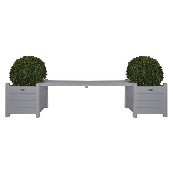 Esschert Design Planters with Bridge Bench Grey CF33G