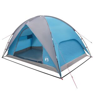 vidaXL Camping Tent with Rainfly Water-resistant 4-Person Blue