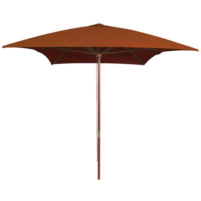 vidaXL Outdoor Parasol with Wooden Pole Terracotta 200x300 cm
