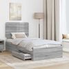 vidaXL Bed Frame with Drawer Grey Sonoma 90 x 190 cm Engineered Wood