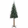 vidaXL Slim Christmas Tree with 300 LEDs Green and White 210 cm