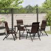 vidaXL Garden Dining Set Height-Adjustable 5 pcs Brown Poly rattan