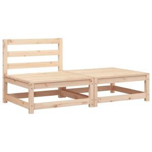 vidaXL Garden Sofa Armless with Footstool Solid Wood Pine