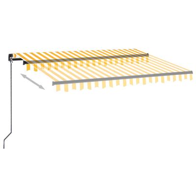 vidaXL Manual Retractable Awning 350x250 cm Yellow and White