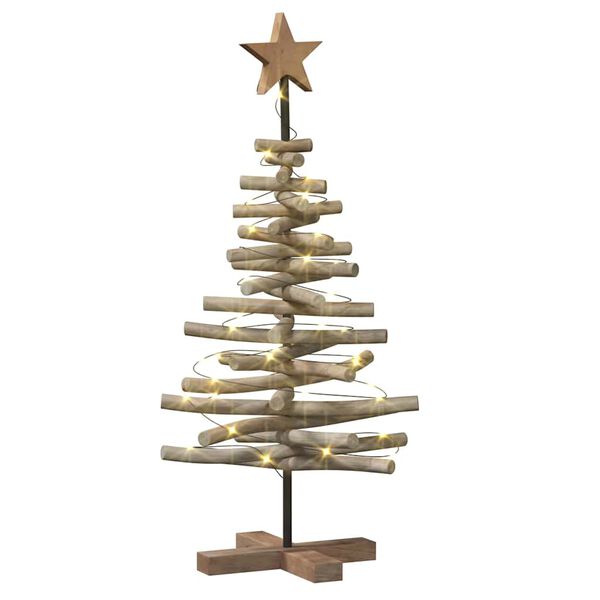 vidaXL Christmas Tree with Stand Brown 90 cm Solid teak wood
