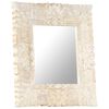 vidaXL Mirror White 50x50 cm Solid Mango Wood