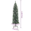 vidaXL Artificial Slim Christmas Tree Green and white 210 cm
