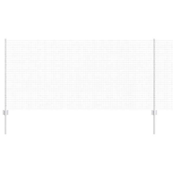 vidaXL Fence with Post Silver 1 x 50 m Steel