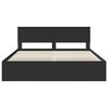 vidaXL Bed Frame with Headboard Black 200 x 200 cm Engineered Wood