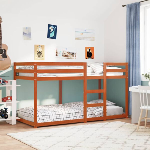 vidaXL Bunk Bed without Mattress Wax Brown 80x200 cm Solid Wood Pine