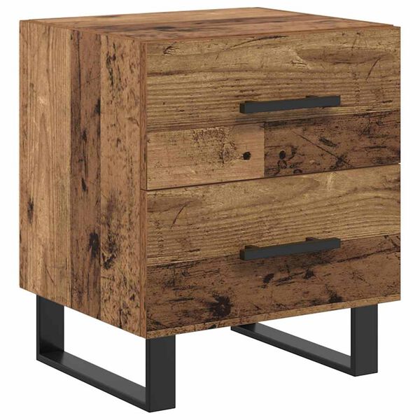 vidaXL Bedside Cabinet Old Wood 40 x 35 x 47.5 cm Engineered Wood