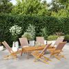 vidaXL Folding Garden Chairs 6 pcs Taupe Fabric and Solid Wood