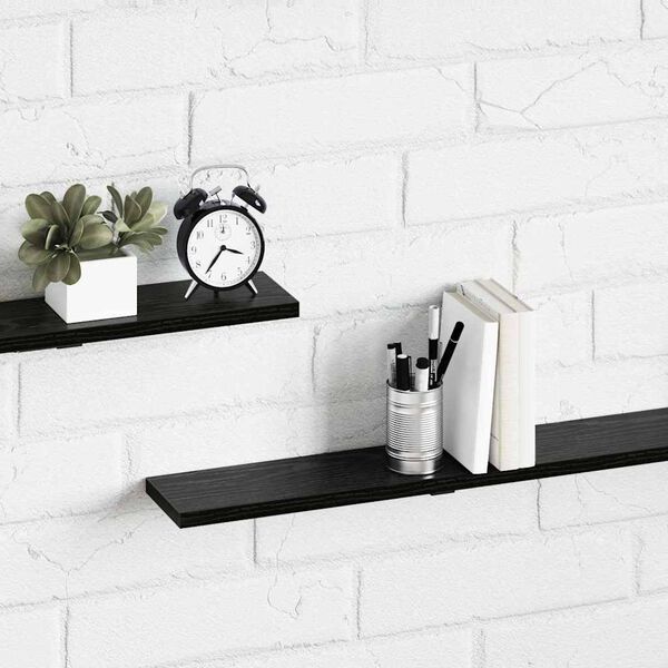 vidaXL Bookshelf Board 4 pcs Black 100 x 10 x 1.5 cm Engineered Wood