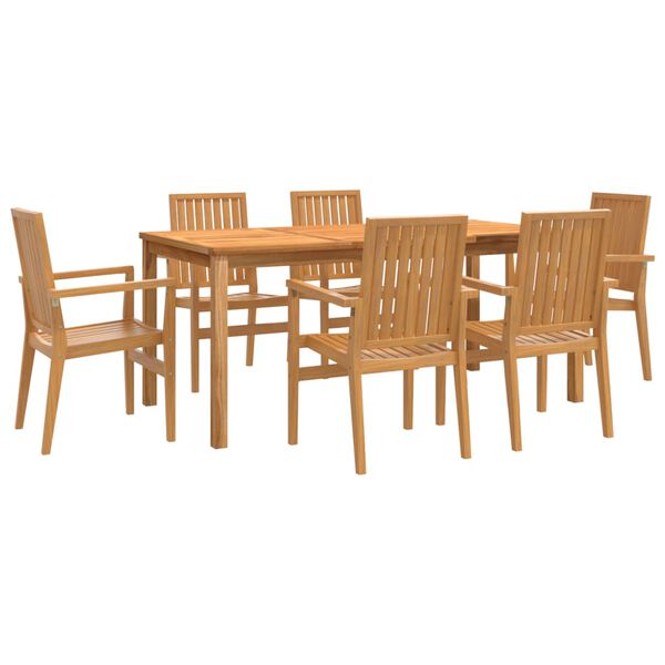 vidaXL 7 Piece Garden Dining Set Solid Wood Teak