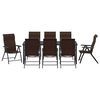 vidaXL Garden Dining Set Height-Adjustable 9 pcs Brown Poly rattan
