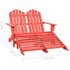 vidaXL 2-Seater Garden Adirondack Chair&Ottoman Fir Wood Red