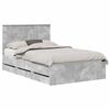 vidaXL Bed Frame with Drawer Concrete Grey 120 x 190 cm Engineer Wood