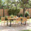 vidaXL Garden Dining Set 7 pcs Beige Solid Acacia Wood