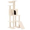 vidaXL Cat Tree with Sisal Scratching Posts Cream 166 cm