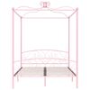vidaXL Canopy Bed Frame without Mattress Pink Metal 160x200 cm