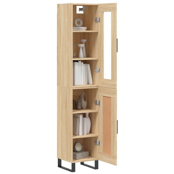 vidaXL Highboard Sonoma Oak 34.5x34x180 cm Engineered Wood