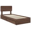 vidaXL Storage Bed with Drawer Brown Oak 75 x 190 cm Engineered Wood