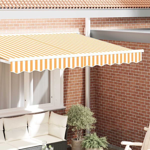 vidaXL Awning Valance Yellow and White 230 x 20 cm Canvas