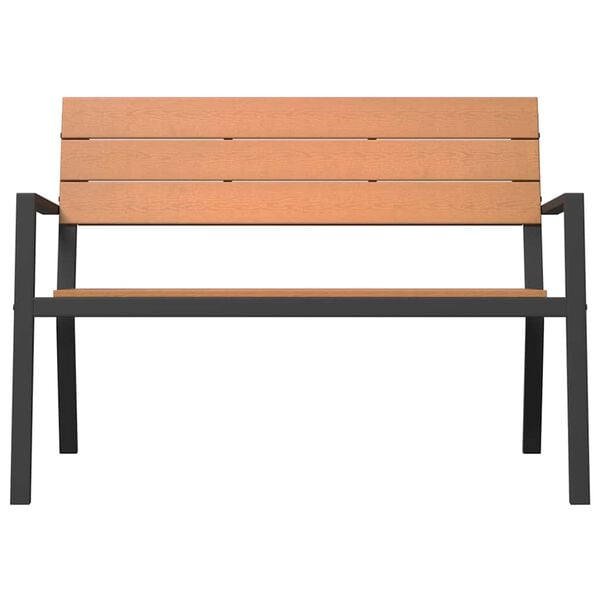 vidaXL Garden Bench Brown 118 x 54 x 77cm Steel