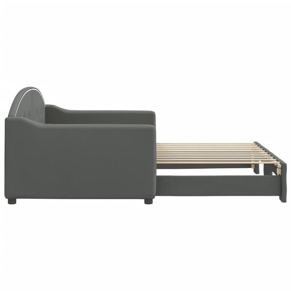 vidaXL Daybed with Trundle without Mattress Dark Grey 90x190 cm Single
