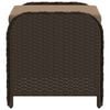 vidaXL Garden Stool with Cushion Brown 58x46x46 cm Poly Rattan