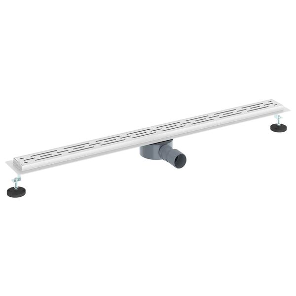 vidaXL Shower Drain Line Design with 360&deg; Siphon Silver 100 cm