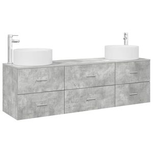 vidaXL Bathroom Furniture Set 3 pcs Concrete Grey