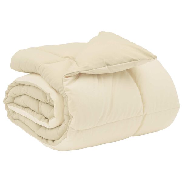 vidaXL Winter Duvet Quilted Cream 220 x 260 cm Microfiber