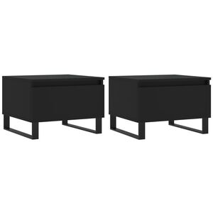 vidaXL Coffee Tables 2 pcs Black 50x46x35 cm Engineered Wood