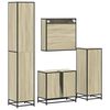 vidaXL 4 Piece Bathroom Furniture Set Sonoma Oak Engineered Wood