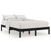 vidaXL Bed Frame without Mattress Black Solid Wood Double