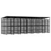 vidaXL Outdoor Dog Kennel with Roof Steel 12.9 m&sup2;