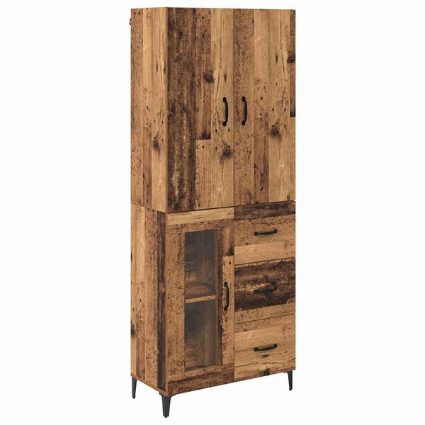 vidaXL Highboard Old Wood 69.5 x 34 x 180 cm Engineered Wood