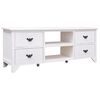 vidaXL TV Cabinet Antique White 108x30x40 cm Solid Paulownia Wood